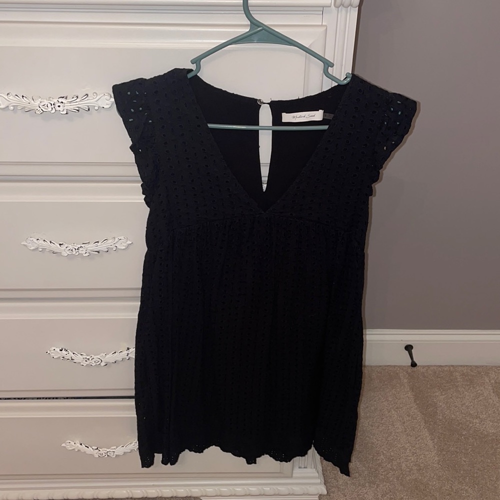 Black eyelet romper